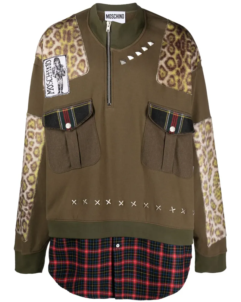 Moschino Sweatshirt mit Kontrasteinsätzen - Grün Grün