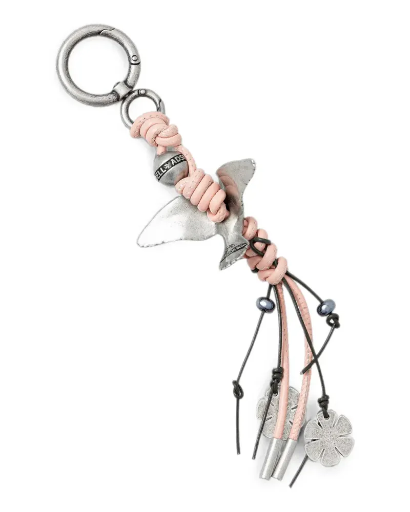 Andersson Bell Lucky Bird flower-detail keyring - Rosa Rosa