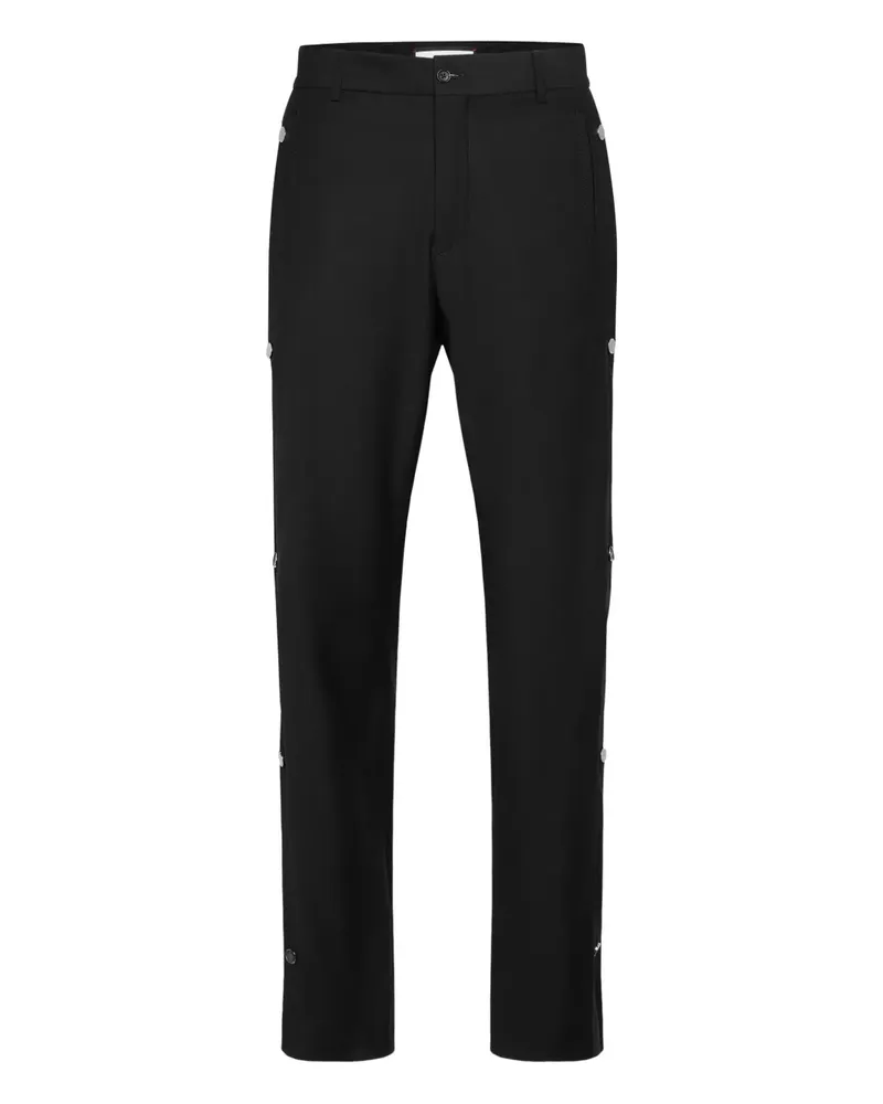 Philipp Plein Gerade Hose mit Monogramm-Einsatz - Schwarz Schwarz