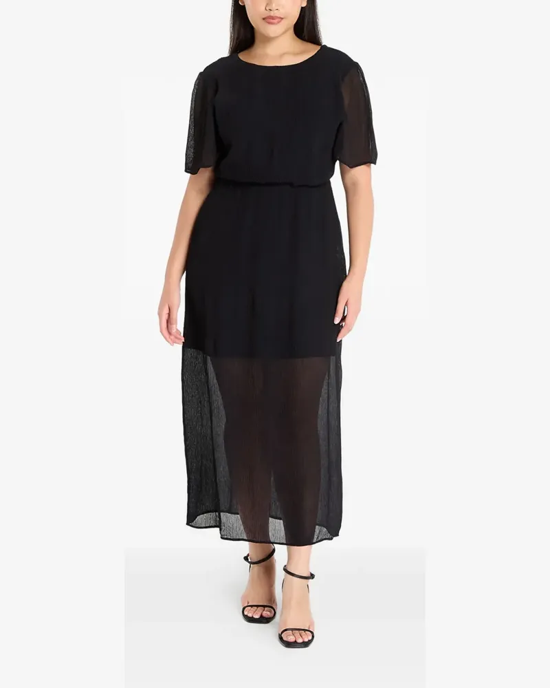 Samsøe & Samsøe Strukturiertes Salucindy Midikleid mit Cut-Out - Schwarz Schwarz