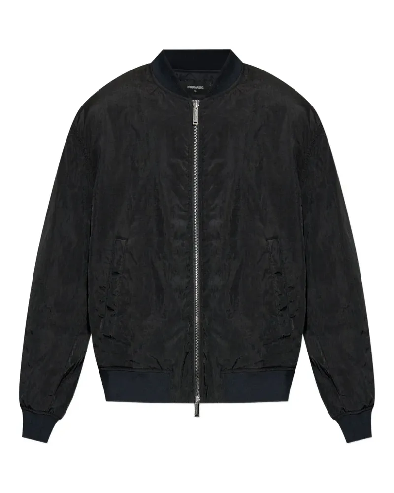 Dsquared2 Bomberjacke mit geripptem Saum - Schwarz Schwarz