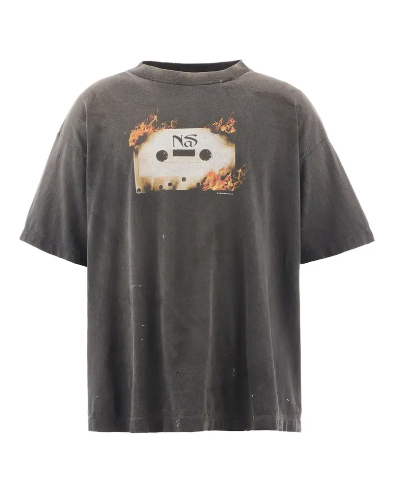 SAINT MXXXXXX T-Shirt im Distressed-Look - Schwarz Schwarz