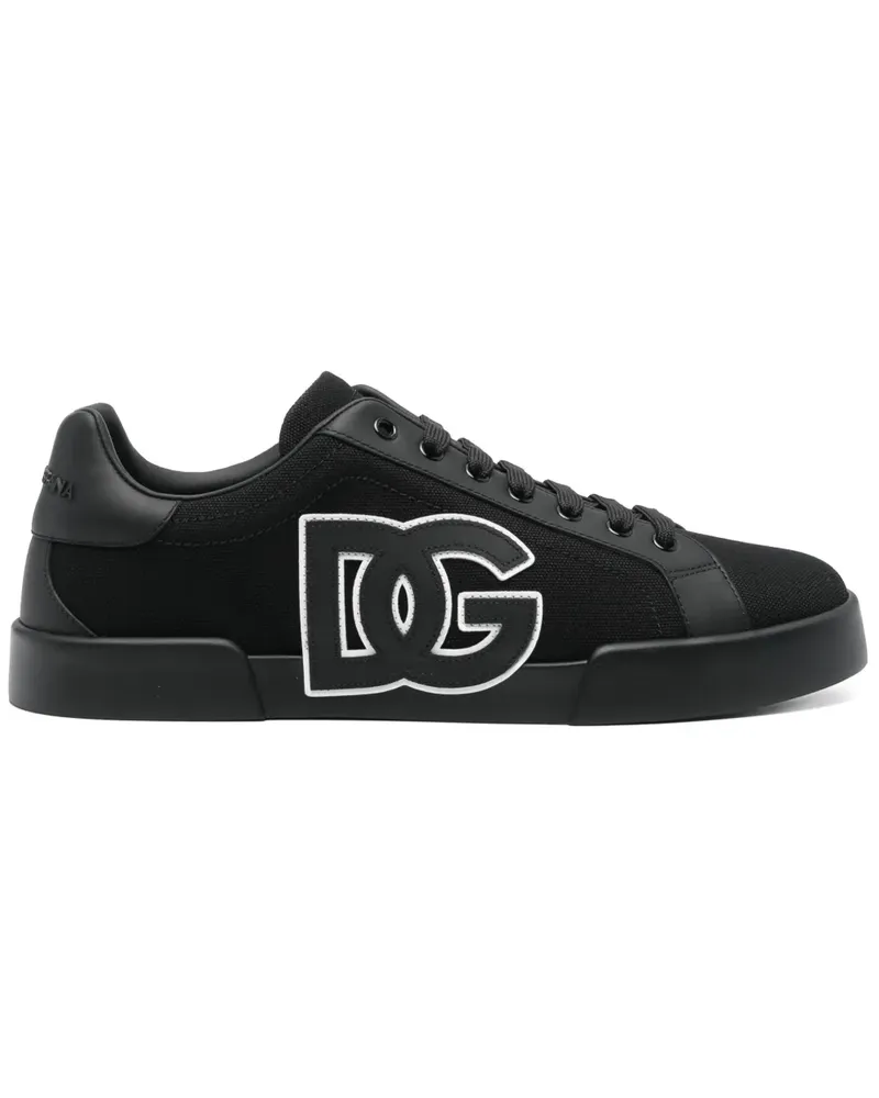 Dolce & Gabbana Sneakers mit Logo-Patch - Schwarz Schwarz