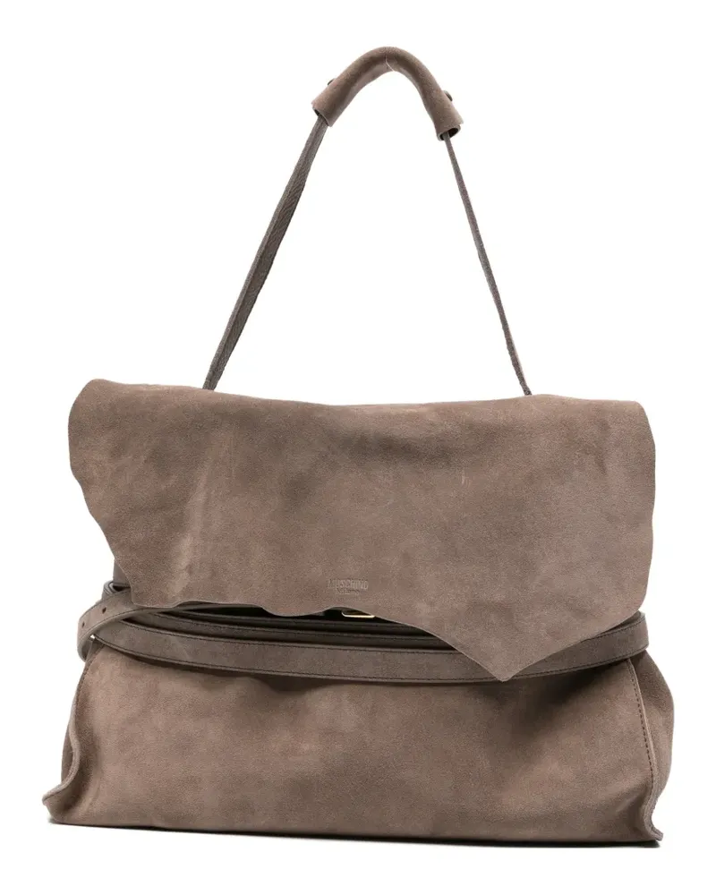 Moschino Alicante belt-detail foldover tote bag - Nude Nude