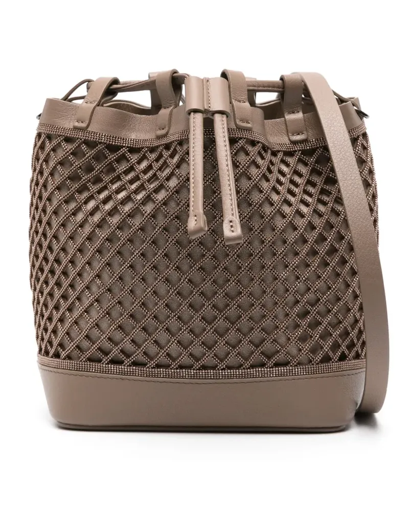 Brunello Cucinelli Beuteltasche mit Kettenriemen - Braun Braun