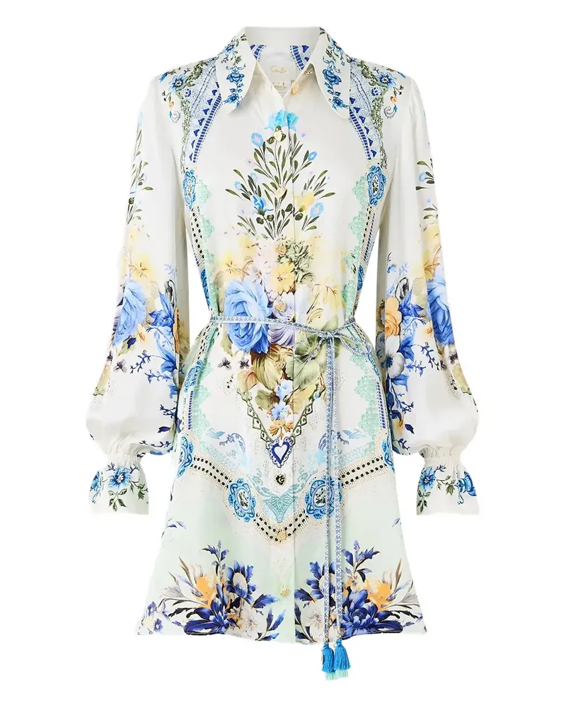 Camilla Mini My Homespun Heart Hemdkleid - Blau Blau