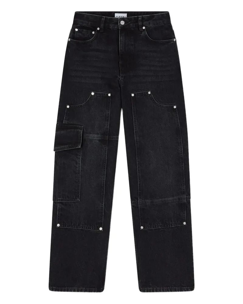 Ganni Cargo-Jeans - Schwarz Schwarz