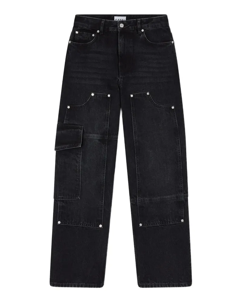 Ganni Cargo-Jeans - Schwarz Schwarz