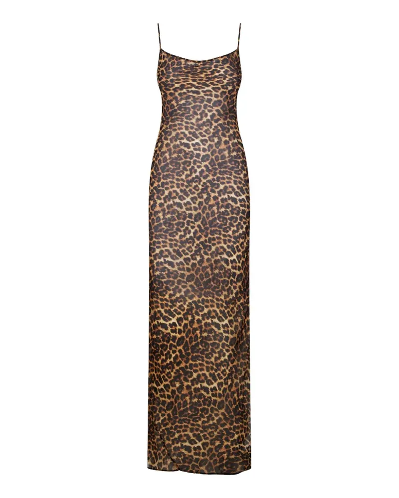 Maison Close Rückenfreies Kleid mit Leoparden-Print - Braun Braun