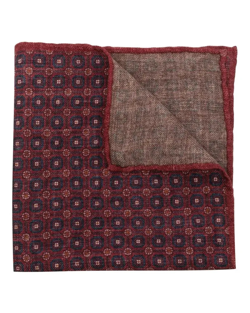 Brunello Cucinelli Einstecktuch mit grafischem Print - Rot Rot