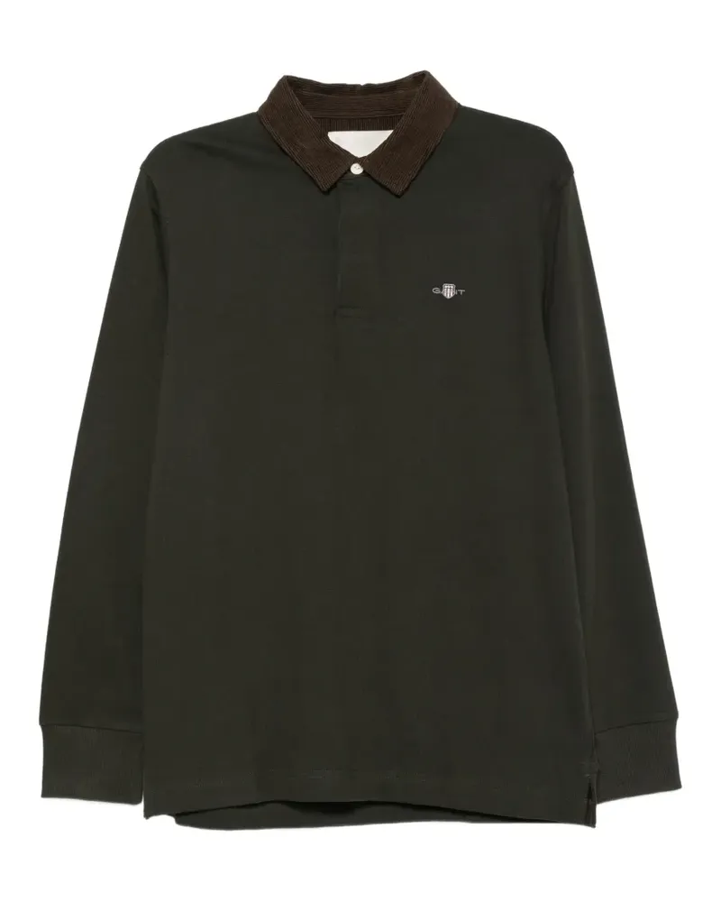 Gant Langärmeliges Poloshirt mit Cordkragen - Grün Grün