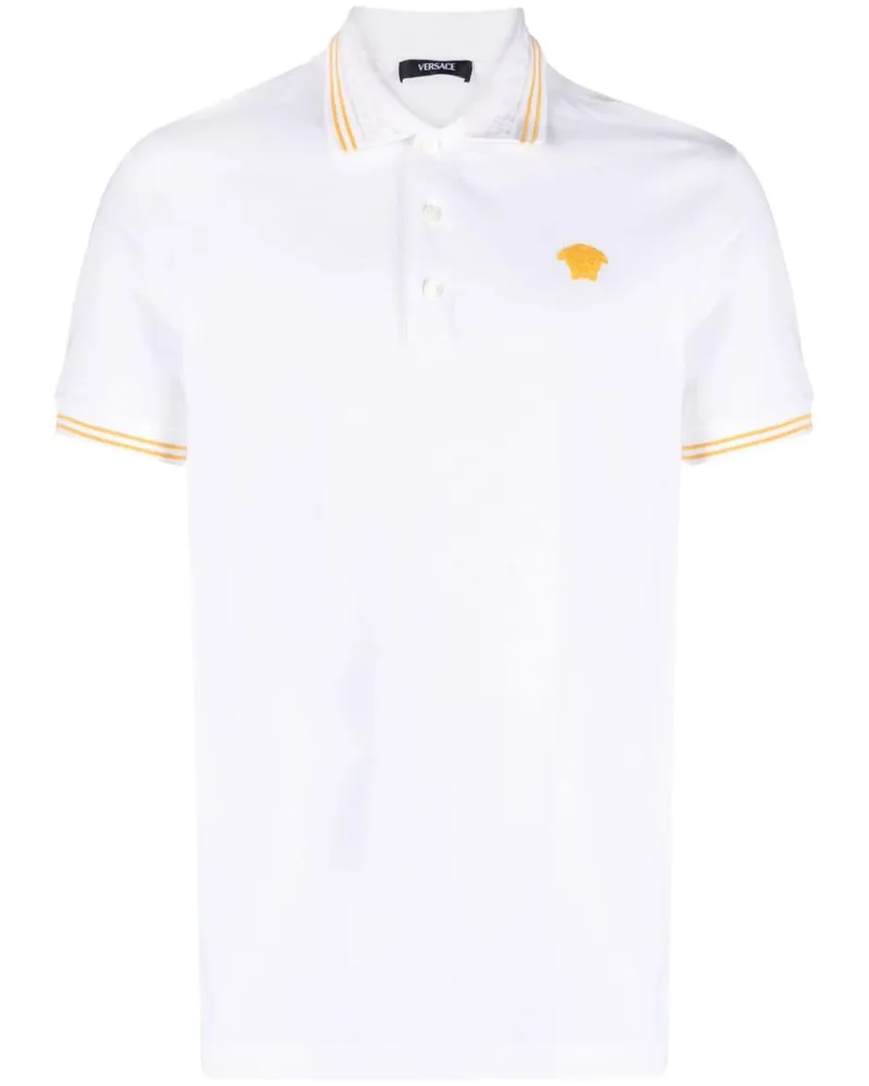 Versace Poloshirt mit Medusa Weiß