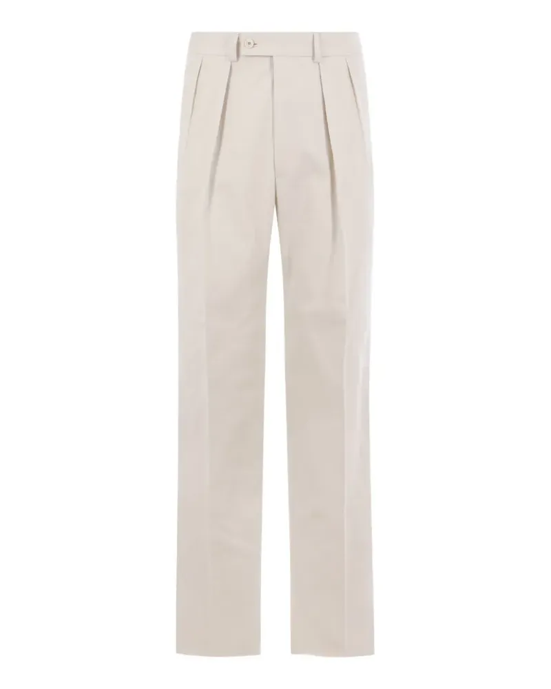 Caruso buttoned pleated tailored trousers - Nude Nude