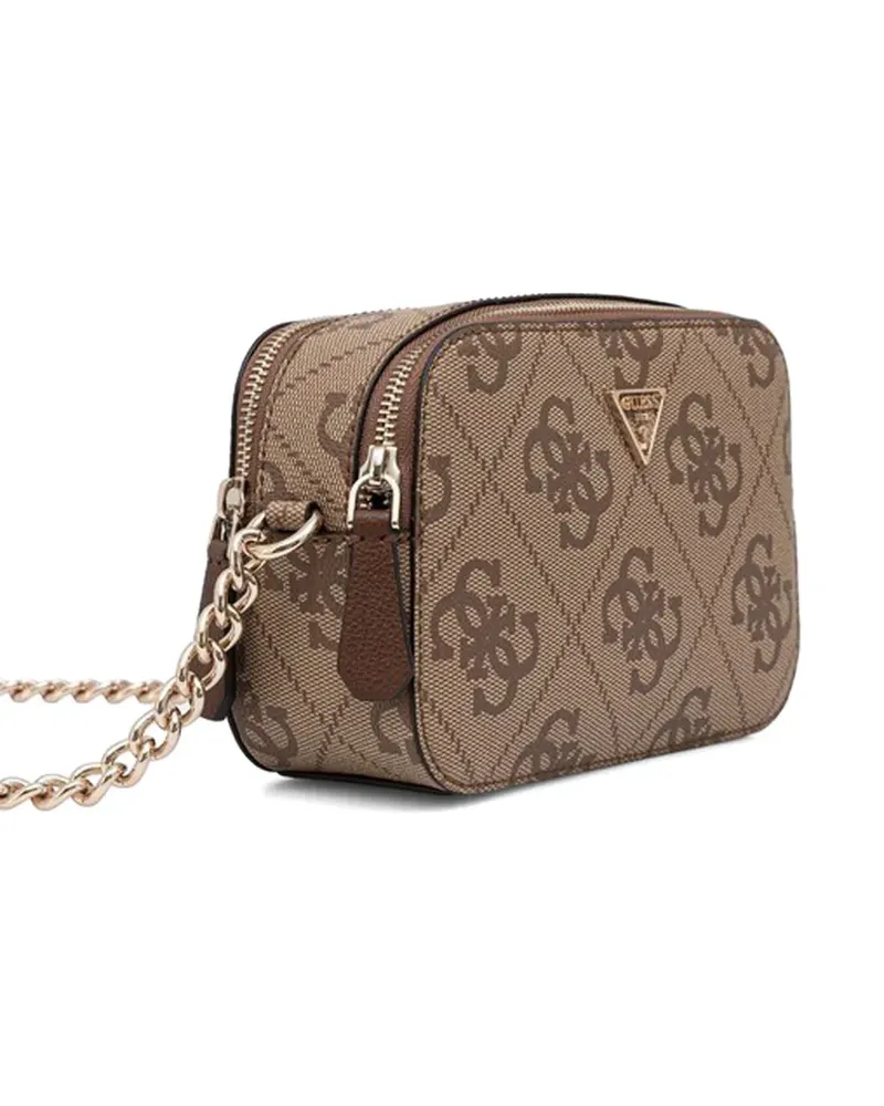 Guess Noelle logo-print chain cross body bag - Nude Nude