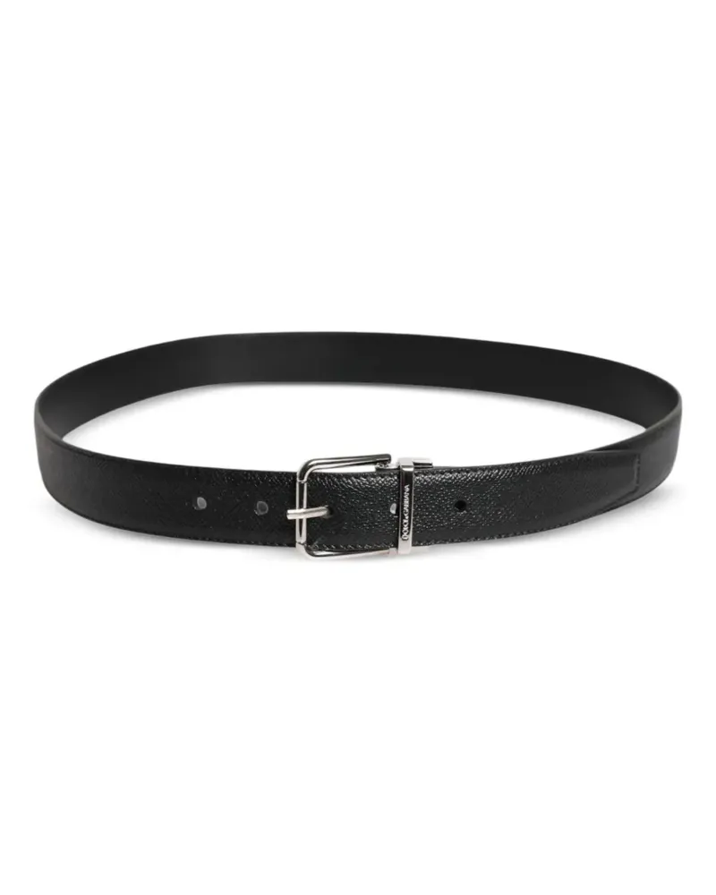 Dolce & Gabbana Strukturierter Gürtel - Schwarz Schwarz
