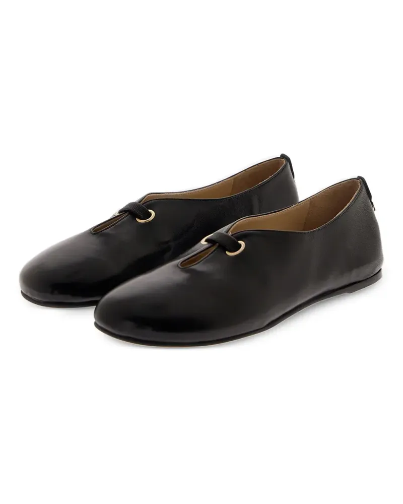 Herno eyelet-detail ballet flats - Schwarz Schwarz