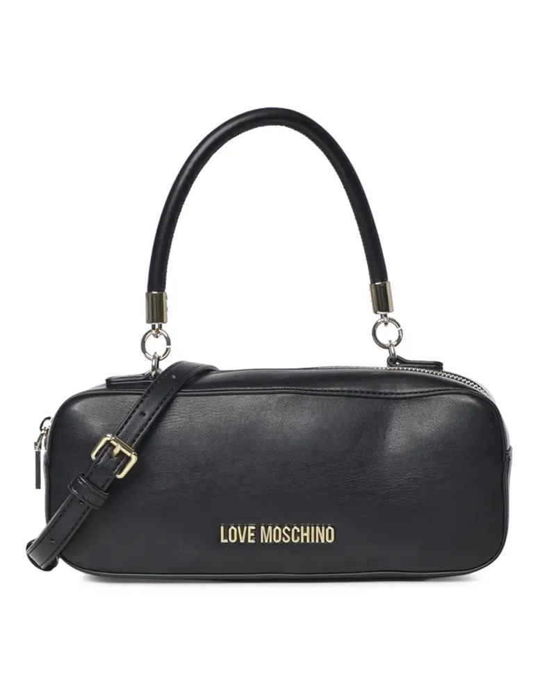 Moschino logo-plaque shoulder bag - Schwarz Schwarz