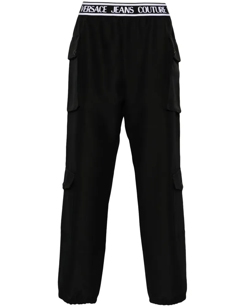 Versace Jeans Cargohose mit Logo-Bund - Schwarz Schwarz
