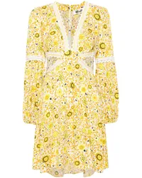 Diane von Furstenberg Kimmie Minikleid mit Blumen-Print Weiß