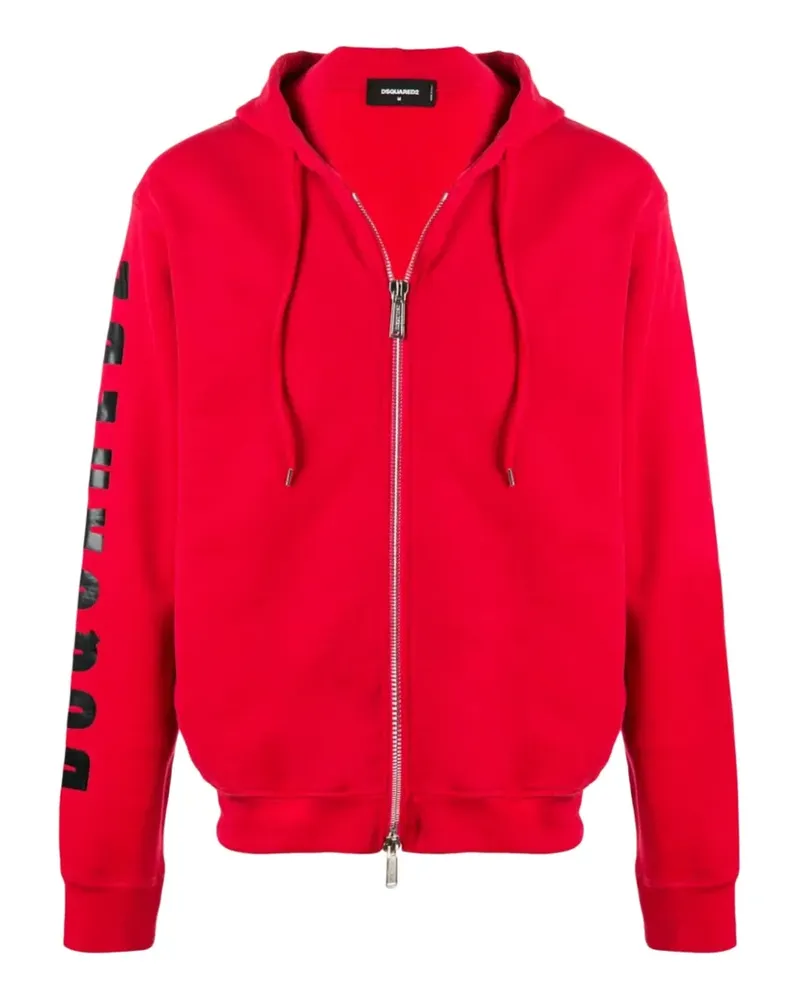 Dsquared2 Kapuzenjacke mit Logo-Print - Rot Rot