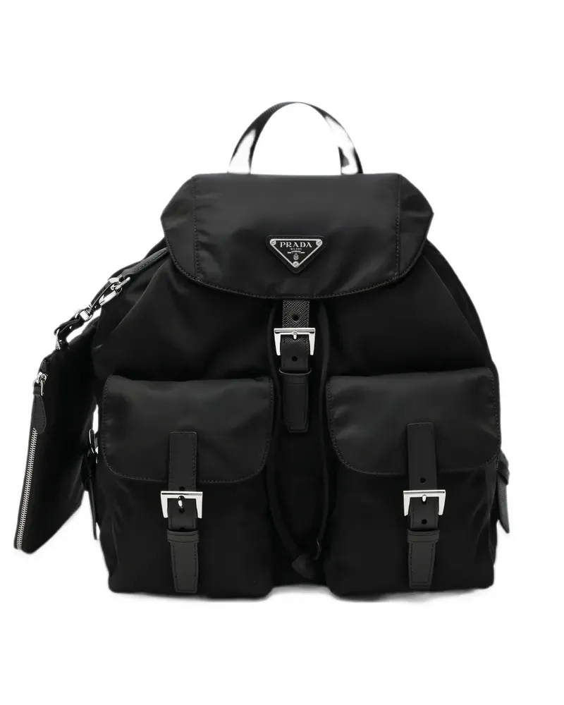 Prada Mittelgroßer Rucksack - Schwarz Schwarz