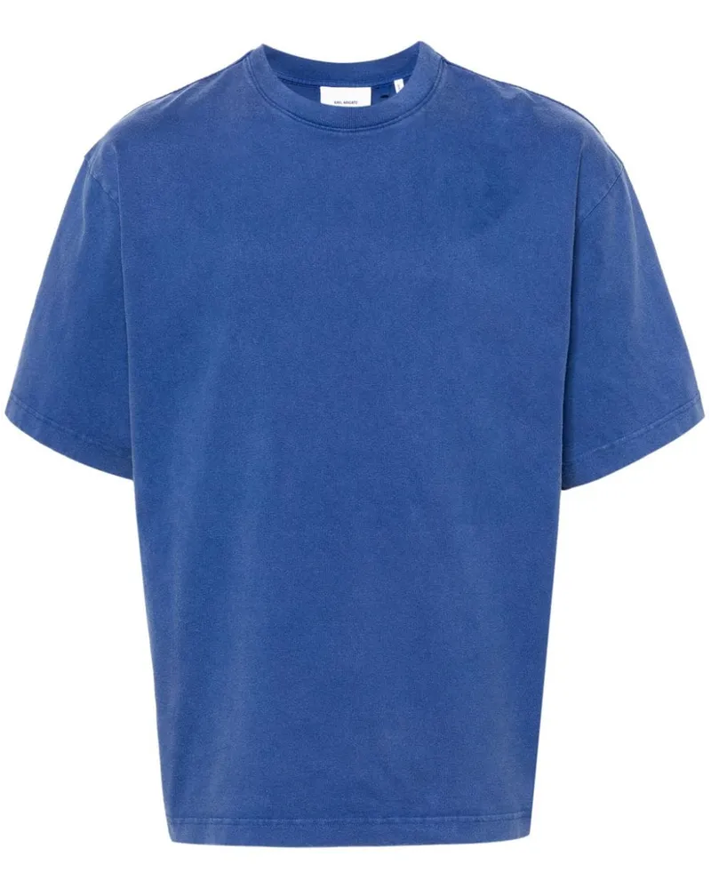 Axel Arigato Typo T-Shirt aus Bio-Baumwolle Blau