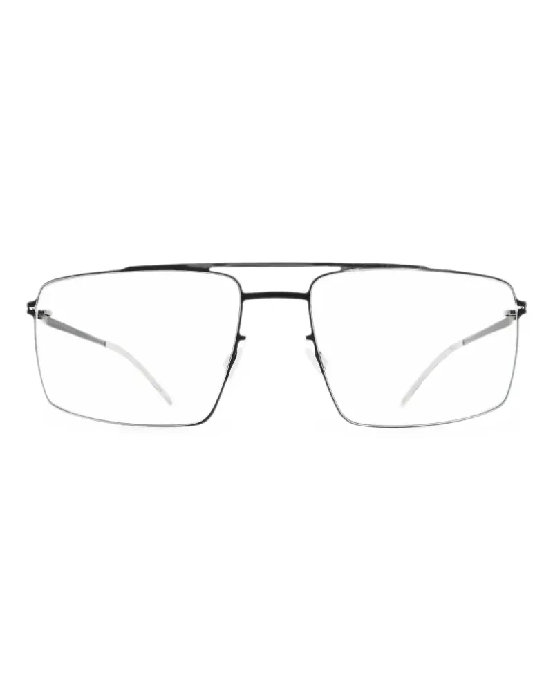 Mykita PEN rectangle-frame double-bridge glasses - Schwarz Schwarz