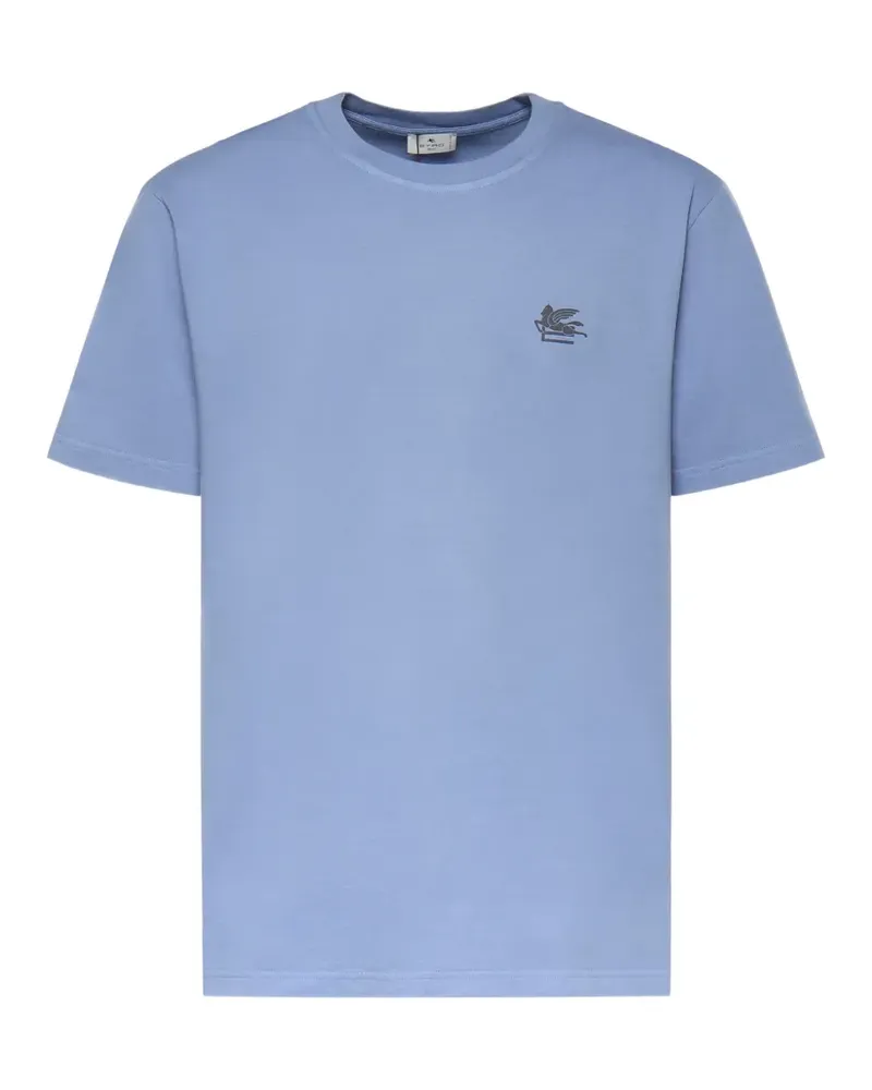 Etro T-Shirt mit Pegaso-Stickerei - Blau Blau