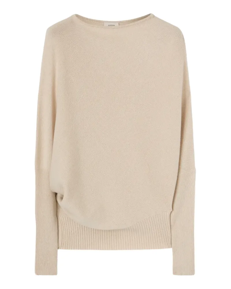 AGNONA Asymmetrischer Kaschmirpullover - Nude Nude