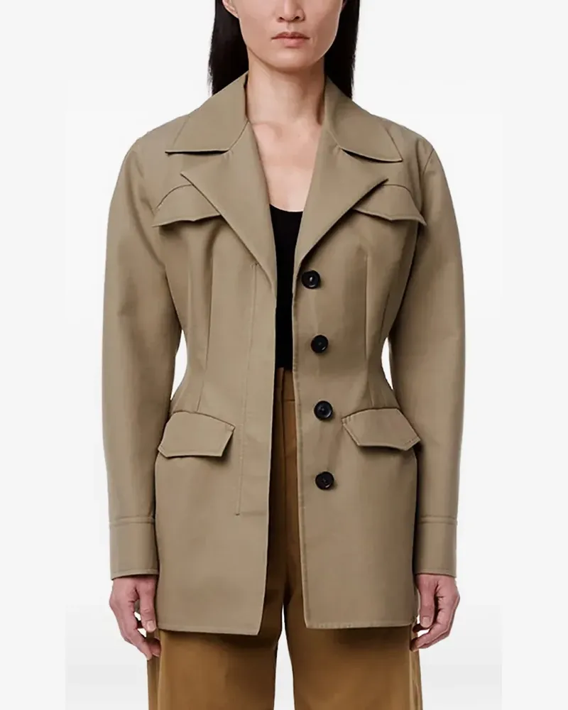 Another Tomorrow button-front jacket - Grün Grün