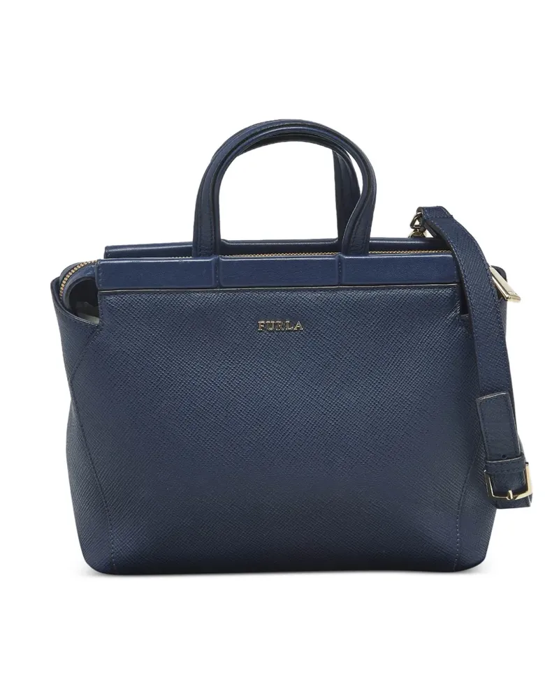 Furla Kleine strukturierte Talia Satchel-Tasche - Blau Blau