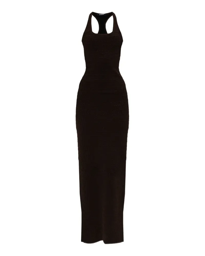 Jacquemus Scala square-neck split dress - Braun Braun