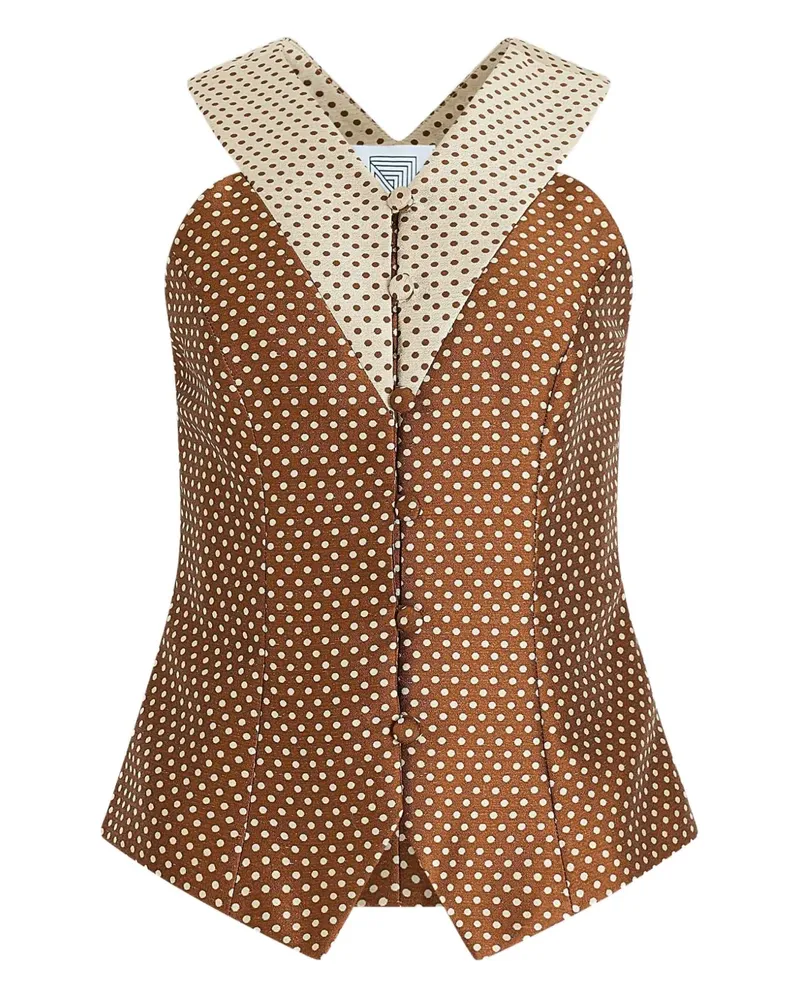 Rosie Assoulin Weste mit Polka Dots - Braun Braun