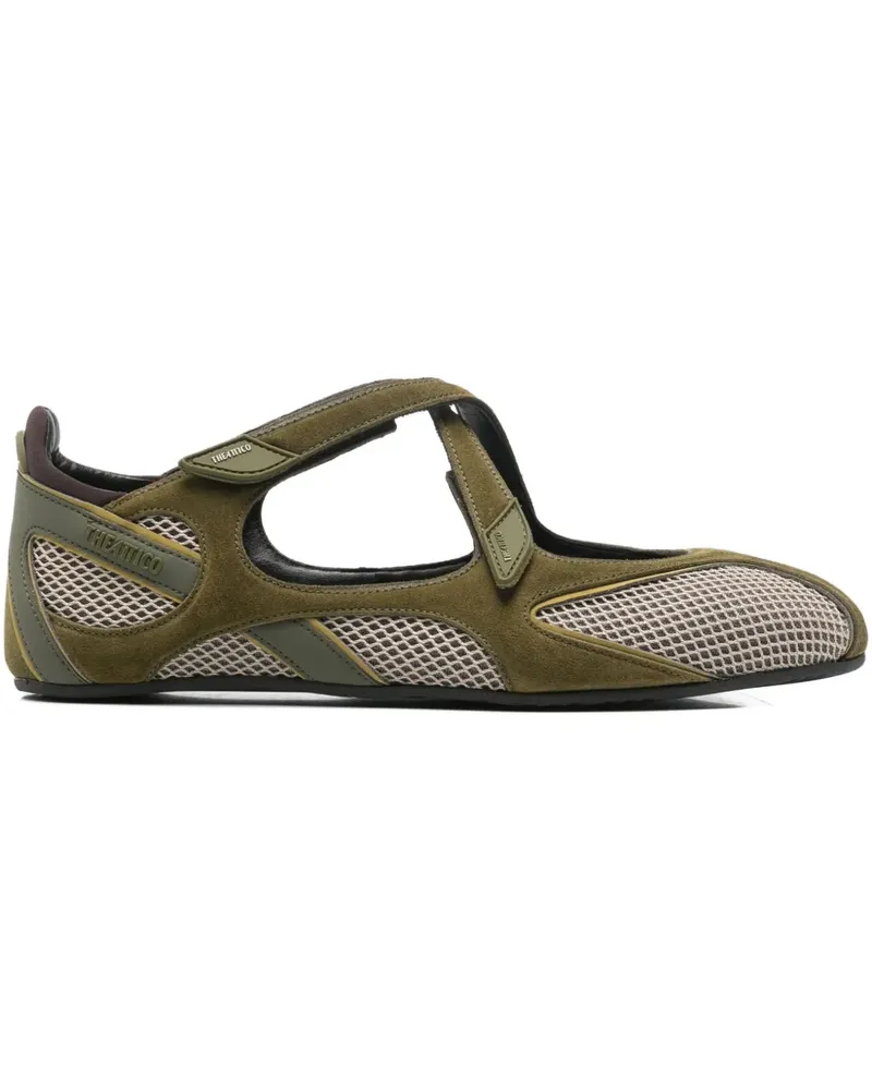 ATTICO criss-cross strap ballerina shoes - Grün Grün