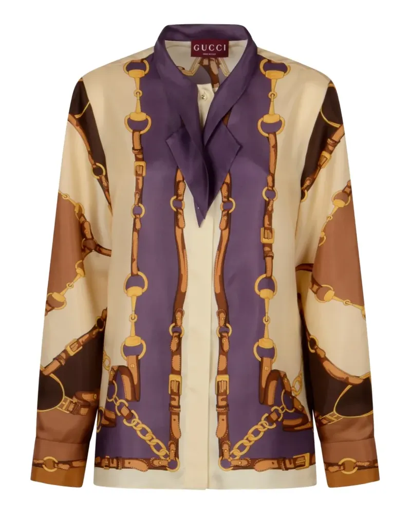 Gucci Seidenhemd mit Print - Nude Nude