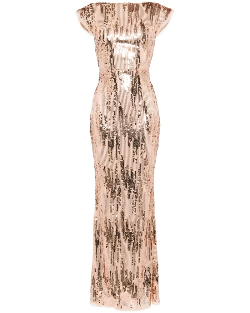 Talbot Runhof Abendkleid mit angeschnittenen Ärmeln - Braun Braun
