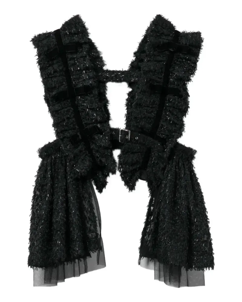 Noir Kei Ninomiya Gerüschtes Top - Schwarz Schwarz