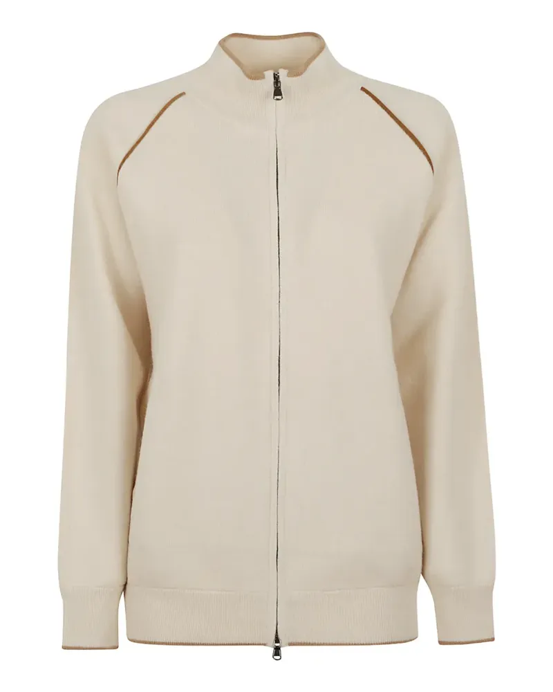 Kiton Reißverschluss-Cardigan mit Raglanärmeln - Nude Nude