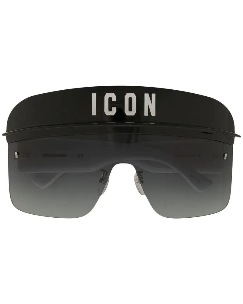 Dsquared2 Pilotenbrille mit Logo-Print - Schwarz Schwarz