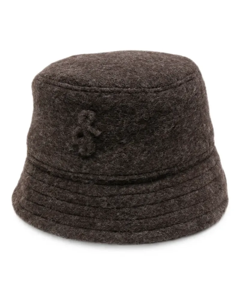 RUSLAN BAGINSKIY Fischerhut aus Filz mit Logo-Stickerei - Braun Braun