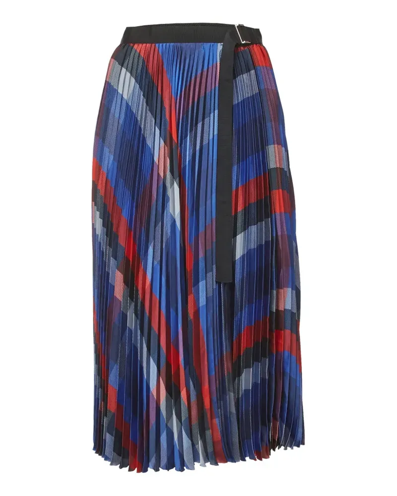 Sacai 2022 plaid maxi skirt - Blau Blau