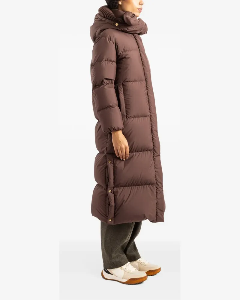 Moncler Ornement hooded long down jacket - Braun Braun