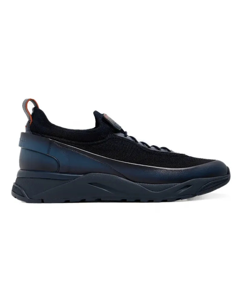 Santoni Sneakers mit Kontrasteinsätzen - Blau Blau