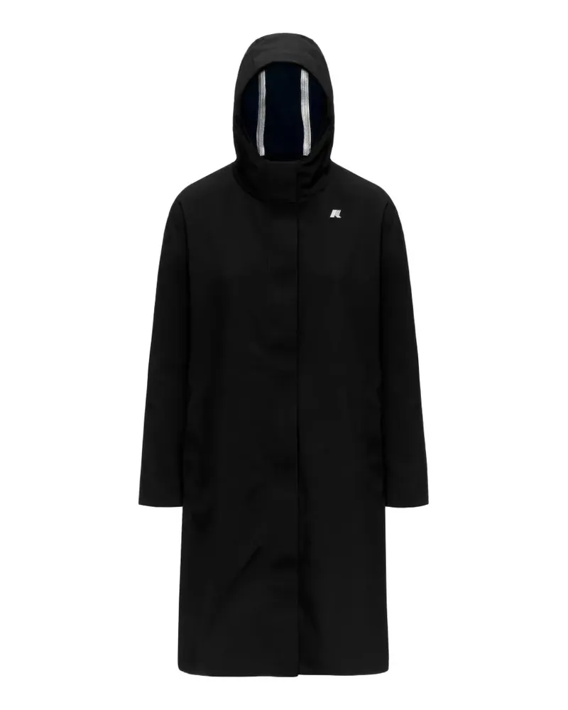 K-Way Stephale hooded logo-patch coat - Schwarz Schwarz