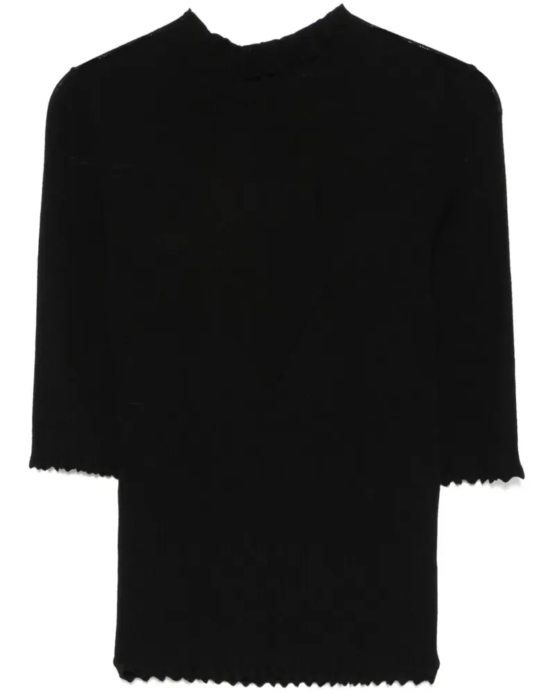 Twin-Set Gestricktes T-Shirt - Schwarz Schwarz
