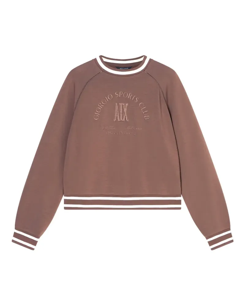 Armani Exchange logo-embroidered striped-trim sweater - Braun Braun