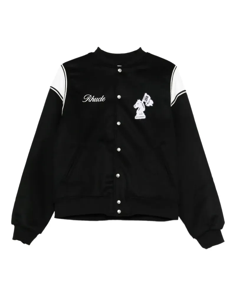 RHUDE Bomberjacke mit Logo-Stickerei - Schwarz Schwarz