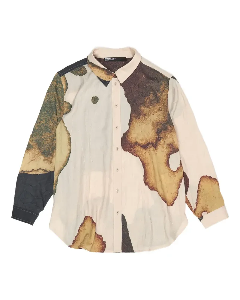 BIMBA Y LOLA abstract-print crinkled shirt - Nude Nude