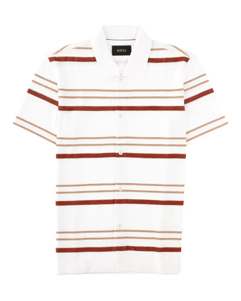 HUGO BOSS cotton striped polo shirt - Weiß Weiß
