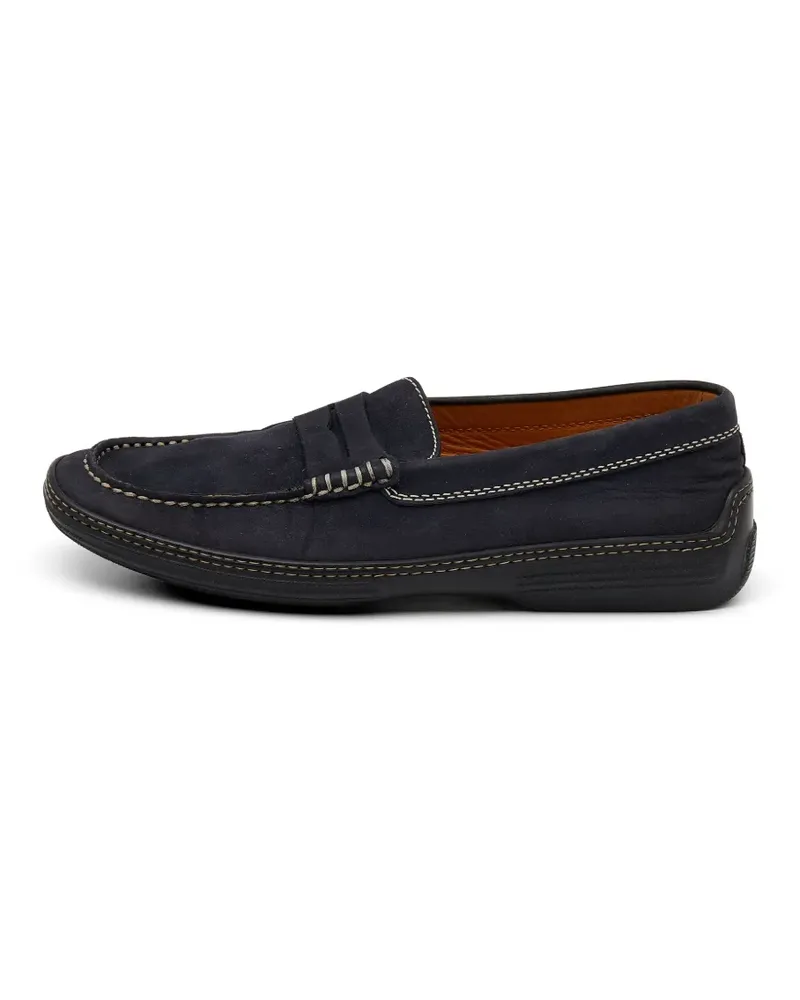 TOD'S nubuck leather penny loafers - Blau Blau